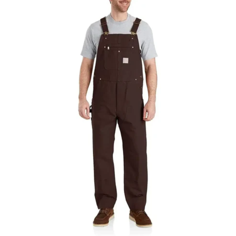 Men's Denim Bib Overalls Workwear with Adjustable Straps & Tool Pockets