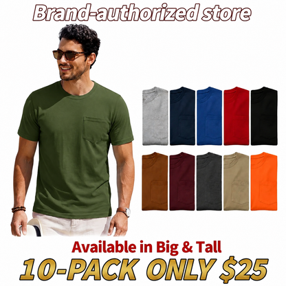 🔥 Last Day Deal! Heavyweight Loose Fit Pocket Tee 💪 Durable cotton workwear shirt — Big & Tall available(Also Available in Big & Tall)