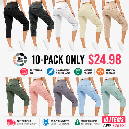 ✨Women’s Loose-Fit Lightweight Quick-Dry Capri Pants with Pockets — Perfect for Summer Travel and Hiking