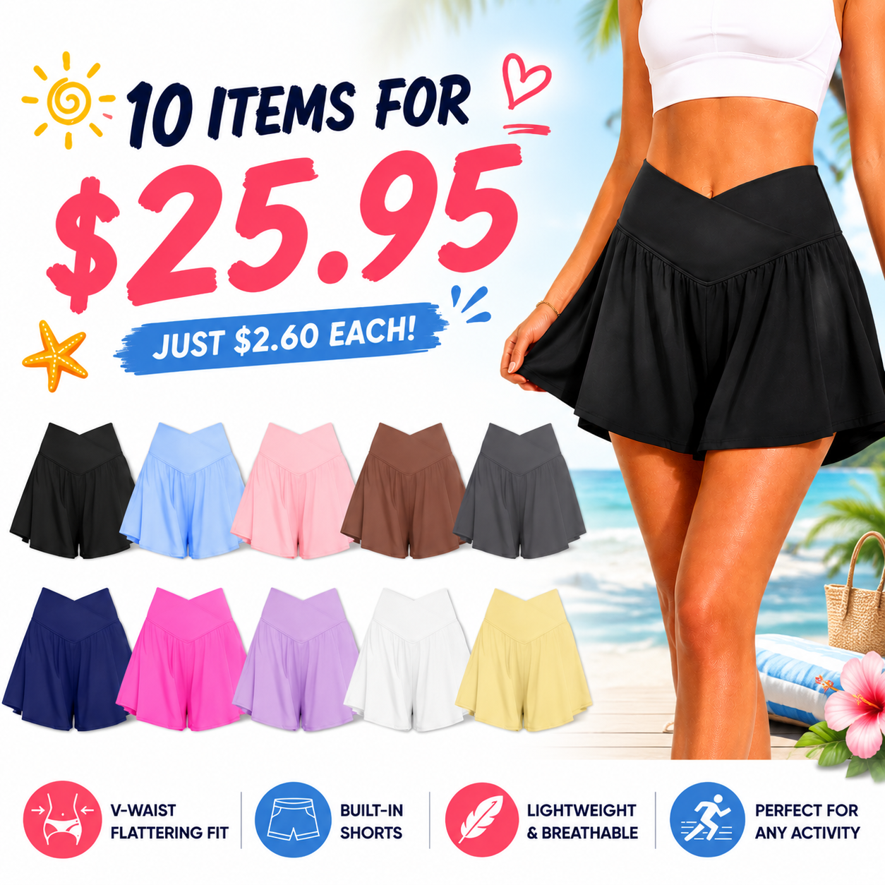 This Week's Special Price🍃🔥 Women's Flowy Running Shorts – Built-In Shorts & Pockets