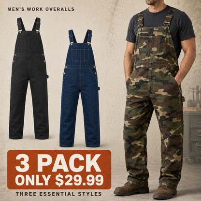 BUY 2 GET 1 FREE🔥Men's Denim Stonewashed Bib Overall