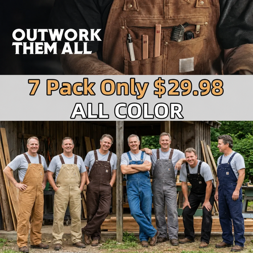 🔥Men's Denim Bib Overalls Workwear with Adjustable Straps & Tool Pockets