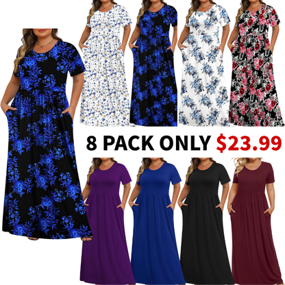 Women's Plus Size Maxi Dresses for Curvy