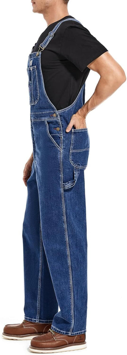 🔥Flash sale🔥Men's Denim Bib Overalls, Workwear with Adjustable Straps and Convenient Tool Pockets
