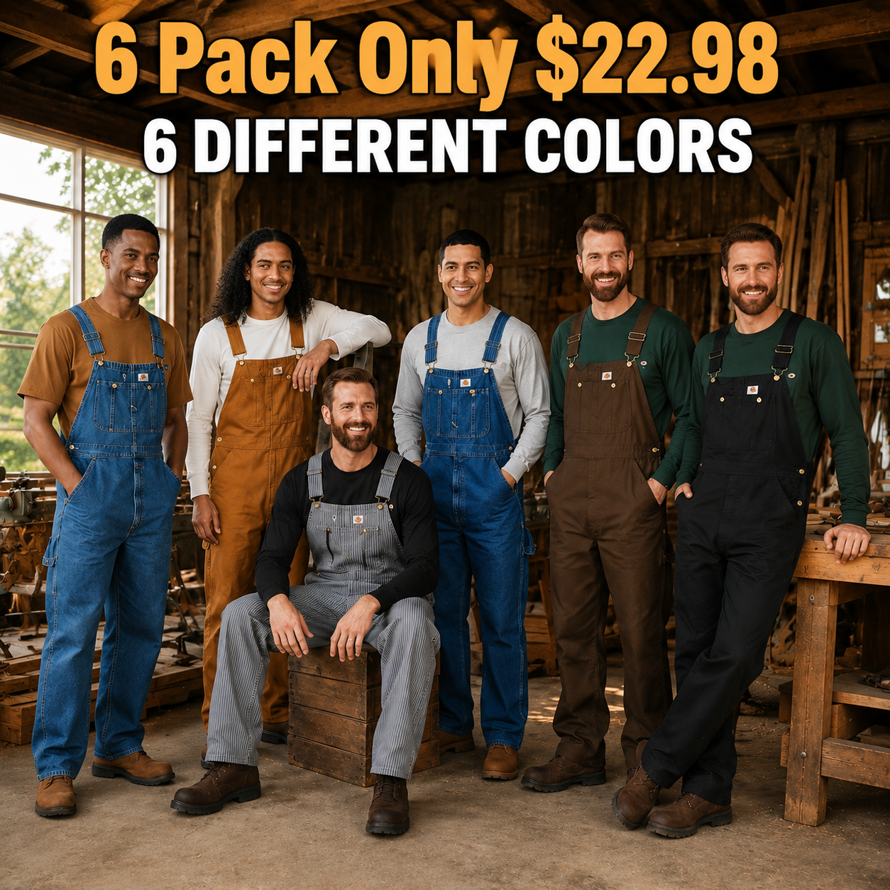 🛠️ Men's Work Bib Overalls – Durable Cotton, Adjustable Straps, Tool Pockets 👖