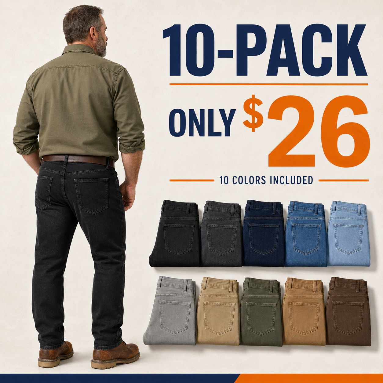 🔥 Last Day Promotion ✨ Men’s Stretch Flex Jeans | 7-Pocket Comfort Denim Pants | Slim Fit Casual Trousers with Functional Pockets for Everyday Wear 👖