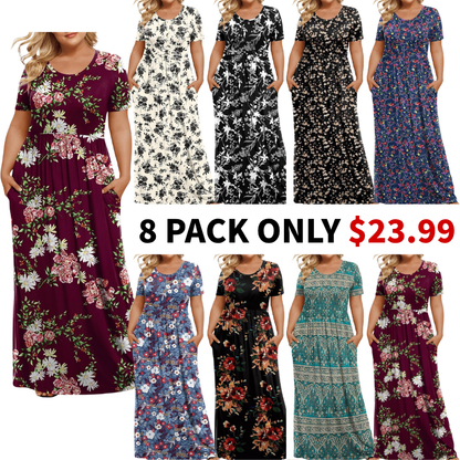 Women's Plus Size Maxi Dresses for Curvy