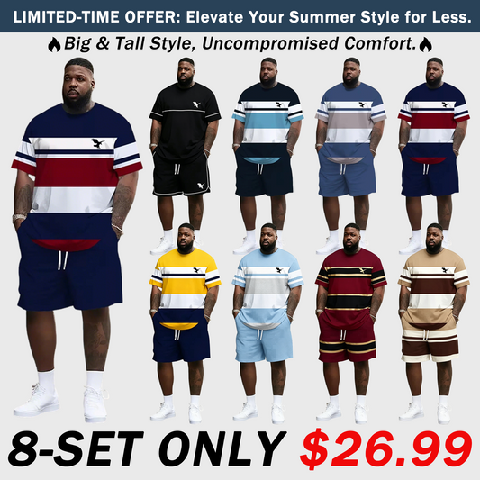 Men's Summer 2-Piece Set – Ultra-Breathable 3D Print Tee & Shorts, All-Day Comfort