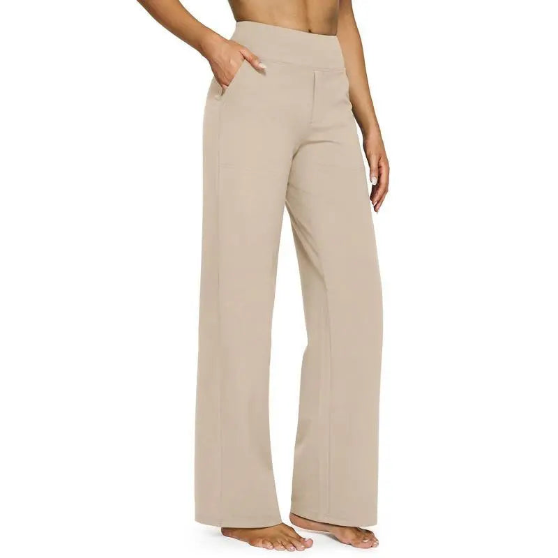 💘Women’s High-Waist Wide Leg Pants – Business Casual Yoga Dress Pants with Pockets