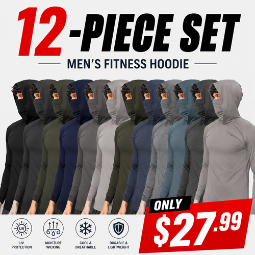 🔥 Limited-Time Sale ✨ Men’s Casual Hoodie Pullover | Slim Fit Lightweight UPF Sun Protection Long Sleeve Top 💙