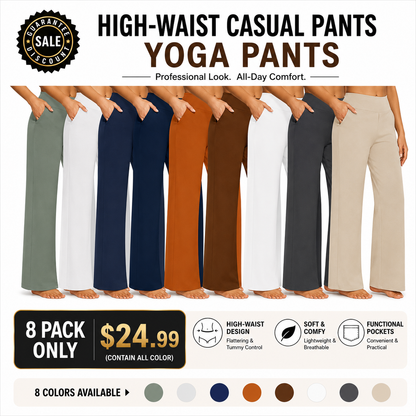 ✨ Women’s High-Waisted Wide-Leg Pants with Pockets | Flattering Fit & All-Day Comfort