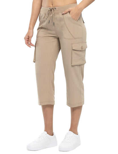 🔥Last day promotion!Women’s Loose Fit Lightweight Capri Cargo Pants – Casual 3/4 Trousers with 6 Pockets