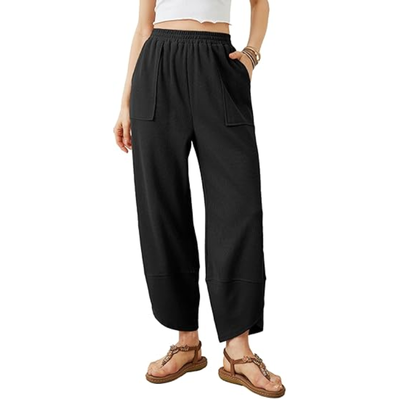 ⚡Last stock⚡-👖 Women's Casual Baggy Wide-Leg Trousers with Elastic Waist