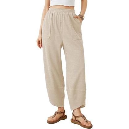 ⚡Last stock⚡-👖 Women's Casual Baggy Wide-Leg Trousers with Elastic Waist