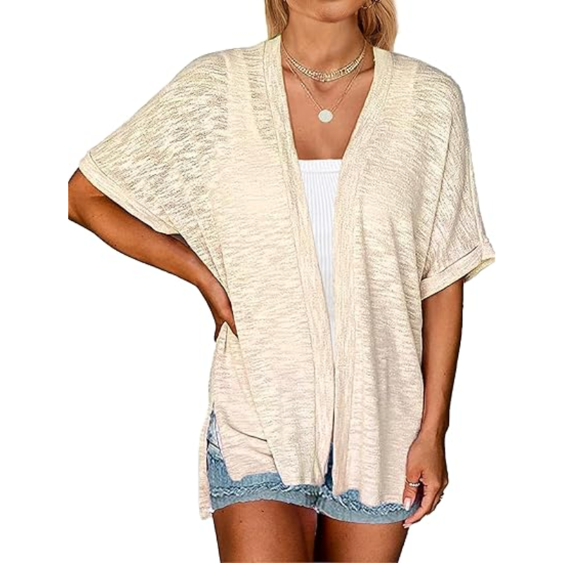 👗 Women's Casual Lightweight Cardigan – Short Sleeve Open Front Cover-Up for Summer