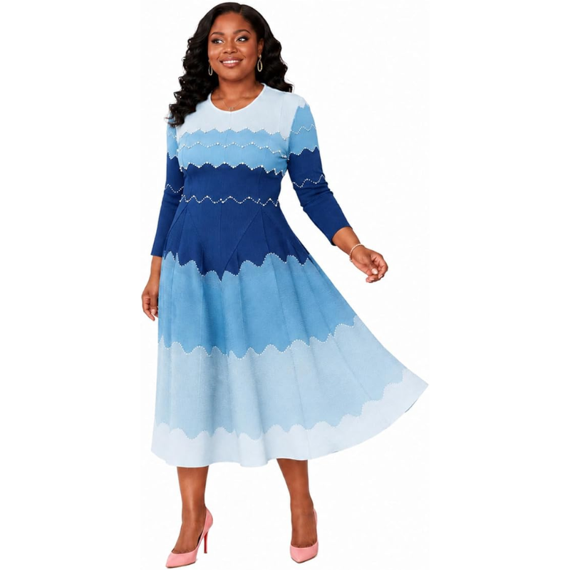 🔥 Limited-Time Sale ✨ Women’s Elegant Pearl Midi Dress | Church & Party Formal Outfit | S-5XL Sizes Available 🌸