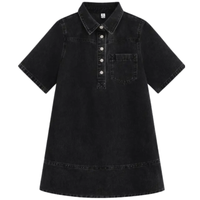 Black button short-sleeved style