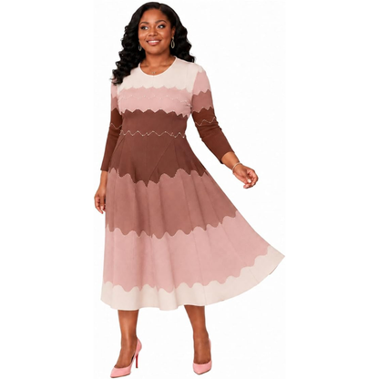 🔥 Limited-Time Sale ✨ Women’s Elegant Pearl Midi Dress | Church & Party Formal Outfit | S-5XL Sizes Available 🌸