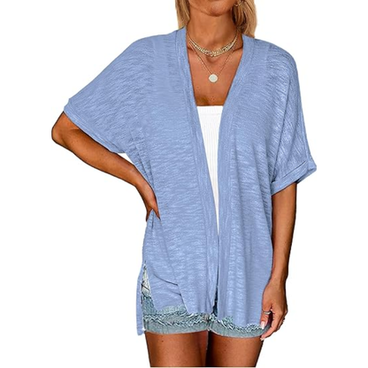 👗 Women's Casual Lightweight Cardigan – Short Sleeve Open Front Cover-Up for Summer