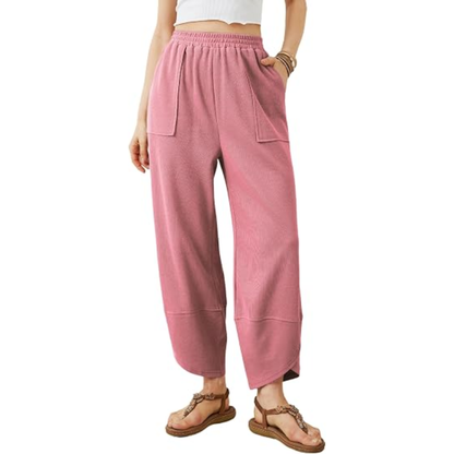 ⚡Last stock⚡-👖 Women's Casual Baggy Wide-Leg Trousers with Elastic Waist