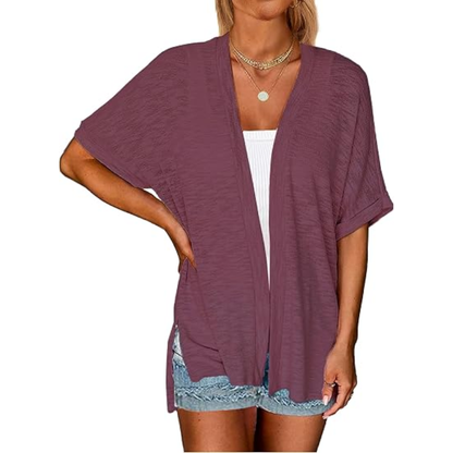 👗 Women's Casual Lightweight Cardigan – Short Sleeve Open Front Cover-Up for Summer
