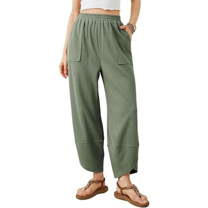 ⚡Last stock⚡-👖 Women's Casual Baggy Wide-Leg Trousers with Elastic Waist