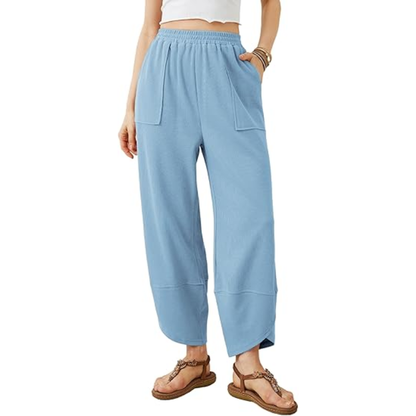 ⚡Last stock⚡-👖 Women's Casual Baggy Wide-Leg Trousers with Elastic Waist