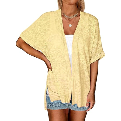 👗 Women's Casual Lightweight Cardigan – Short Sleeve Open Front Cover-Up for Summer