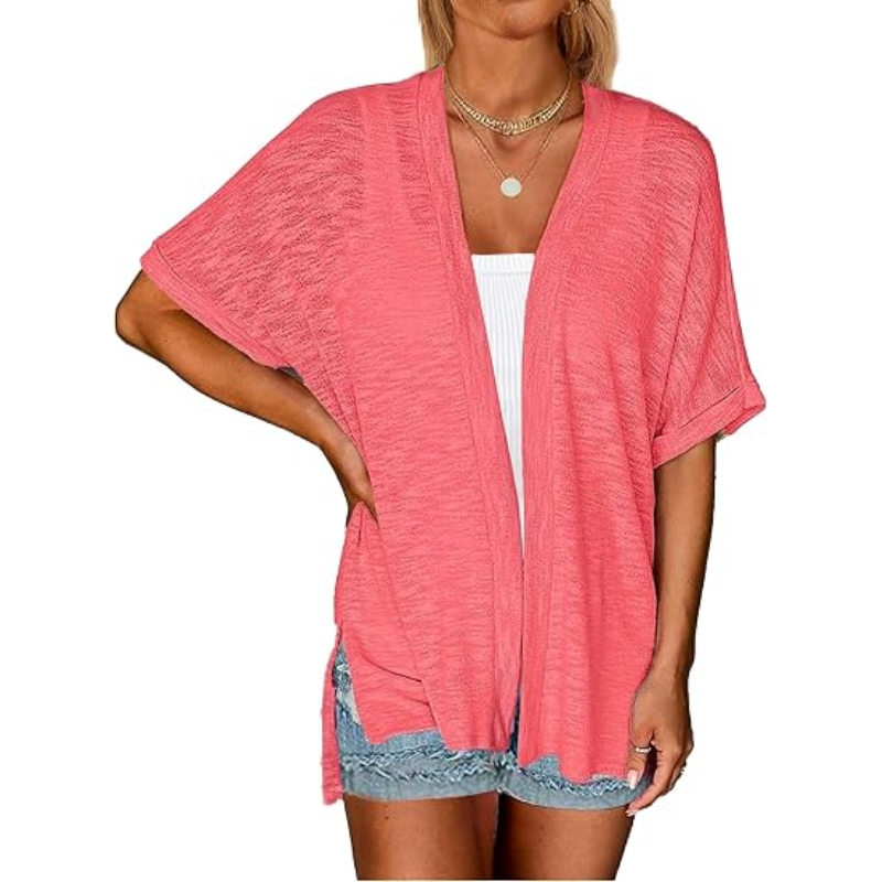 👗 Women's Casual Lightweight Cardigan – Short Sleeve Open Front Cover-Up for Summer