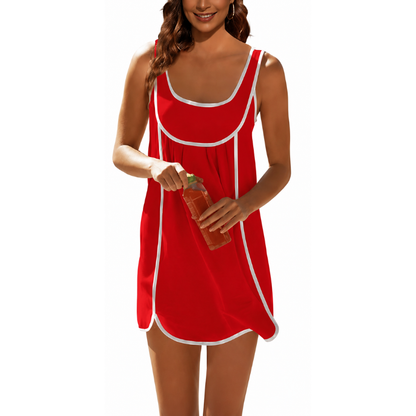 ☀️ Women's Sleeveless Mini Dress – Casual Loose Fit Sundress with Pockets 💖