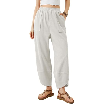 ⚡Last stock⚡-👖 Women's Casual Baggy Wide-Leg Trousers with Elastic Waist