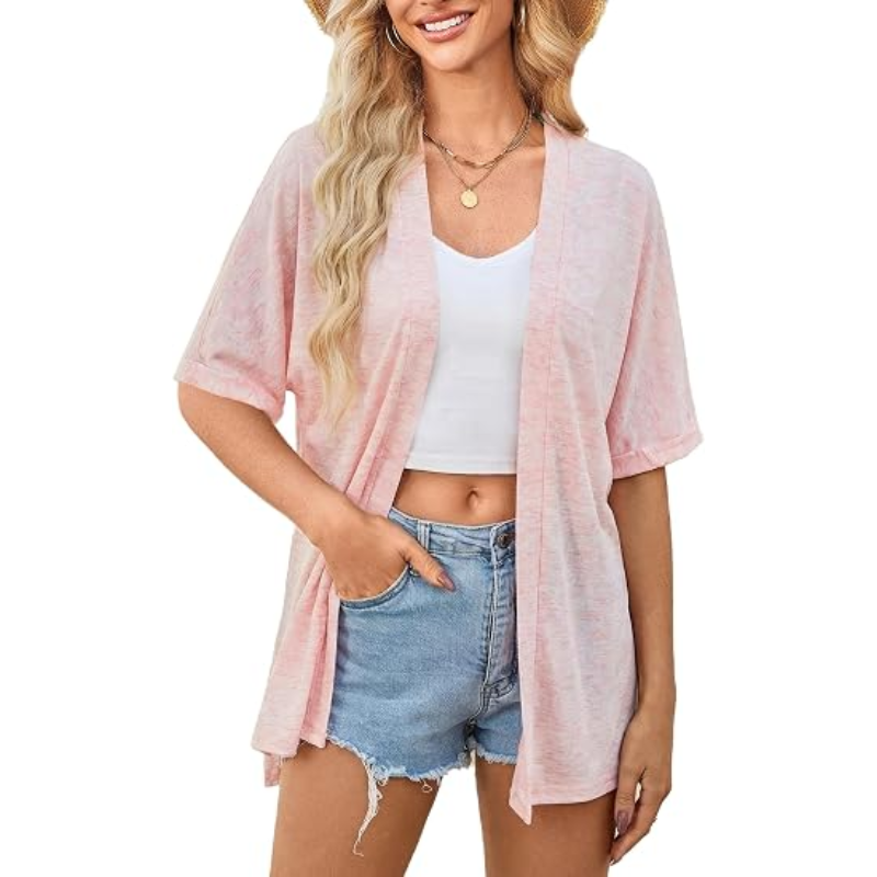 👗 Women's Casual Lightweight Cardigan – Short Sleeve Open Front Cover-Up for Summer