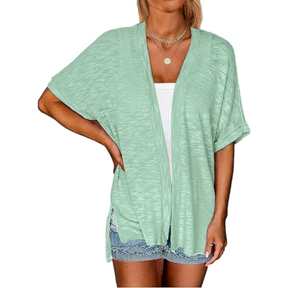 👗 Women's Casual Lightweight Cardigan – Short Sleeve Open Front Cover-Up for Summer