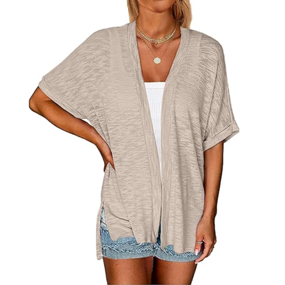 👗 Women's Casual Lightweight Cardigan – Short Sleeve Open Front Cover-Up for Summer