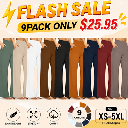 💘Women’s High-Waist Wide Leg Pants – Business Casual Yoga Dress Pants with Pockets