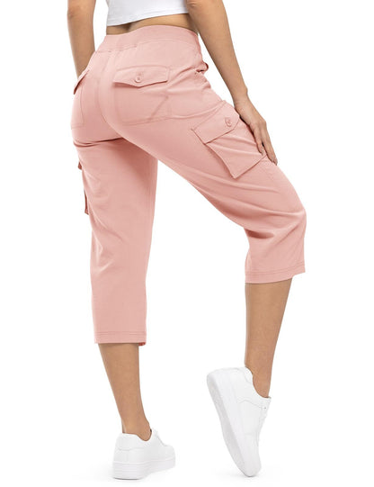🔥Last day promotion!Women’s Loose Fit Lightweight Capri Cargo Pants – Casual 3/4 Trousers with 6 Pockets