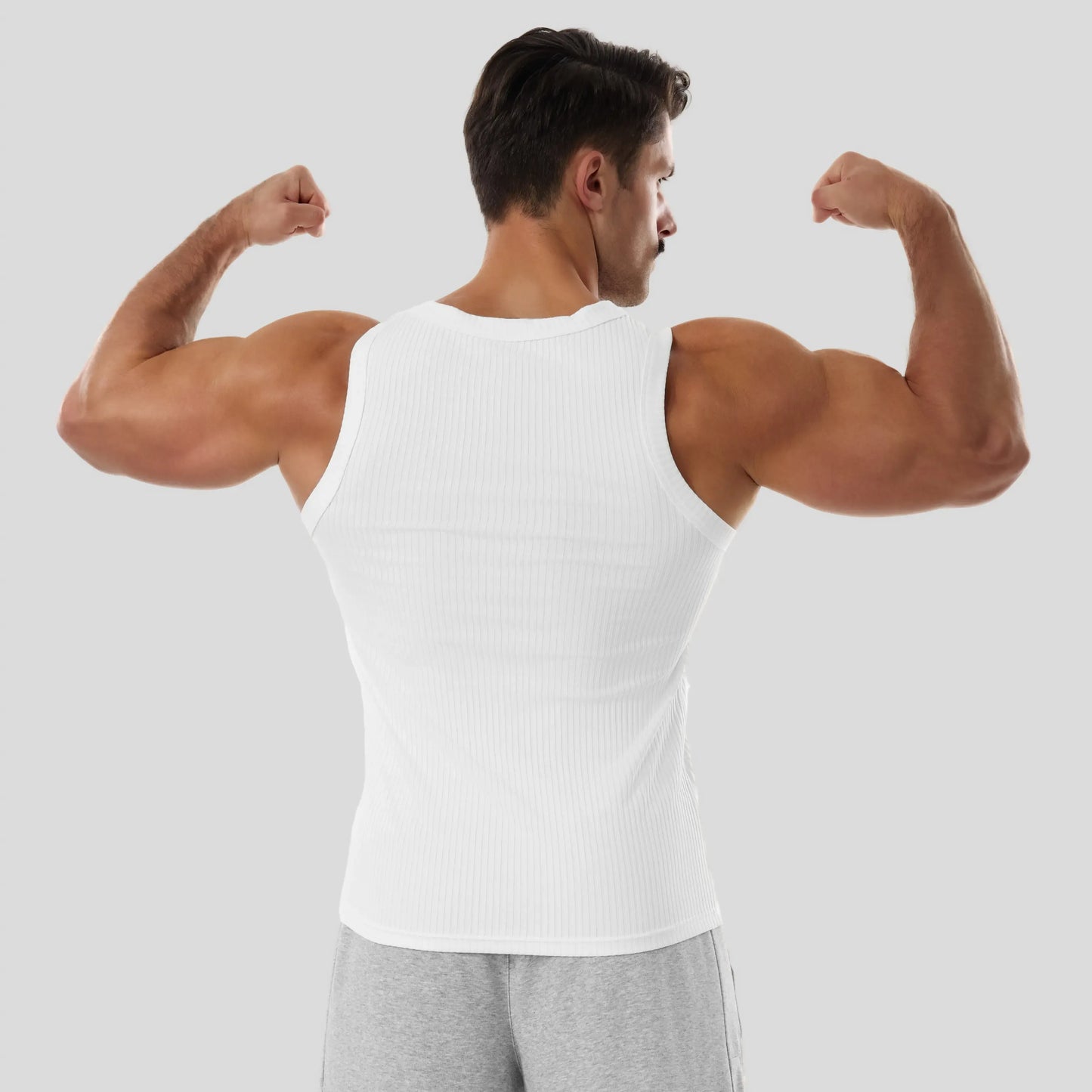 ⏰Final 3 hours 80% OFF🔥Men’s Wide Strap Ribbed Tank Top, High Stretch Breathable Muscle Tank, Heavyweight Drapey Fit Gym & Casual Sleeveless Shirt