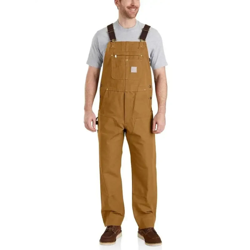 Men's Denim Bib Overalls Workwear with Adjustable Straps & Tool Pockets