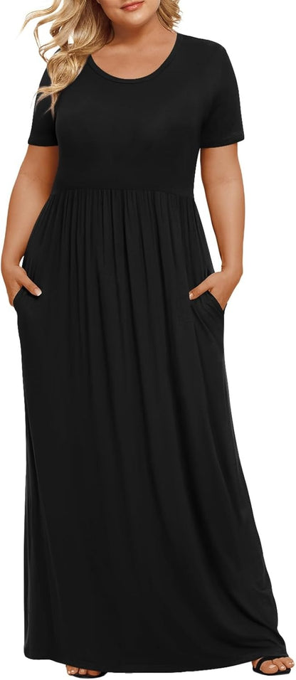 Women's Plus Size Maxi Dresses for Curvy