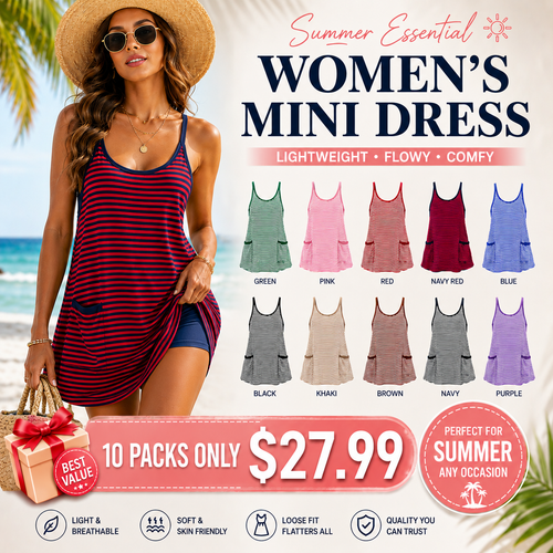 ☀️ Summer Active Mini Dress Sporty Comfort Meets Everyday Style ✨