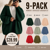 B💥9-Pack Super Value Set – Only $25.99(Dark Green + Gray + Beige + Dusty Pink + Sage Green + Denim Blue + Red + Olive Stripe + Light Blue)