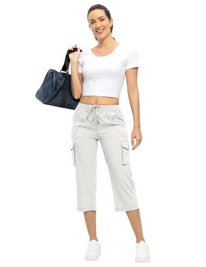 🔥Last day promotion!Women’s Loose Fit Lightweight Capri Cargo Pants – Casual 3/4 Trousers with 6 Pockets