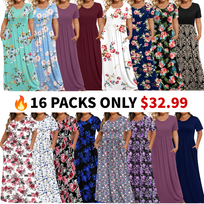 Women's Plus Size Maxi Dresses for Curvy