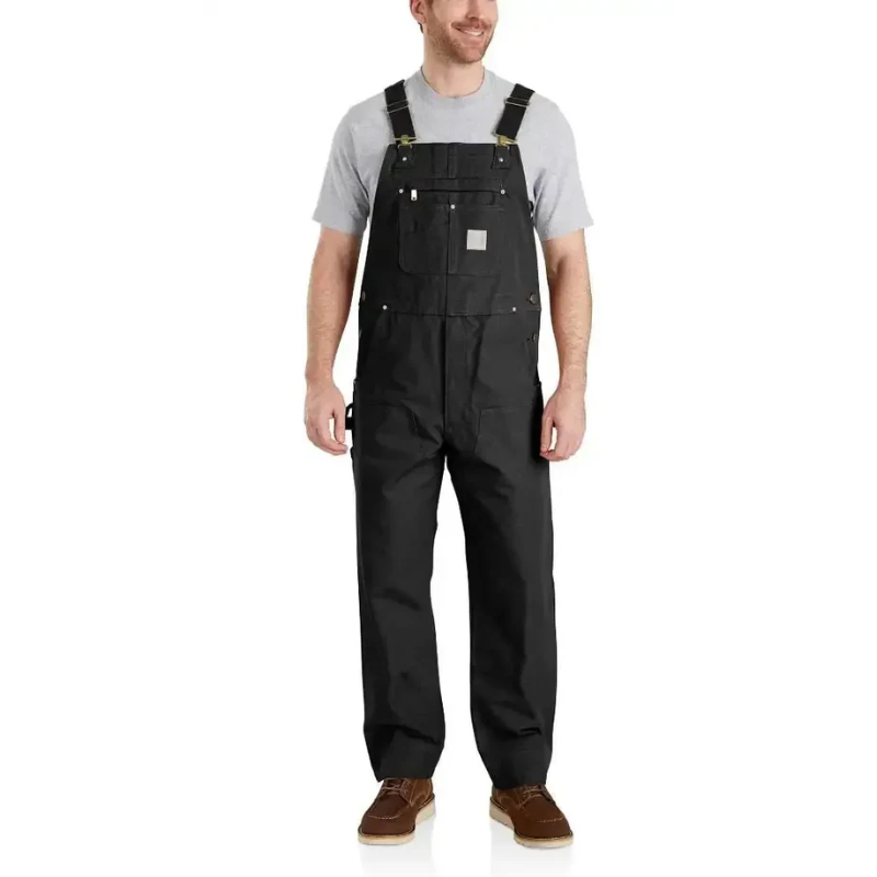 Men's Denim Bib Overalls Workwear with Adjustable Straps & Tool Pockets