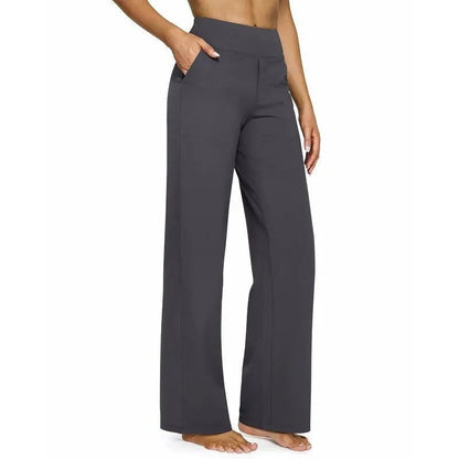 💘Women’s High-Waist Wide Leg Pants – Business Casual Yoga Dress Pants with Pockets
