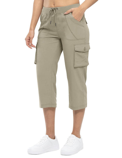 🔥Last day promotion!Women’s Loose Fit Lightweight Capri Cargo Pants – Casual 3/4 Trousers with 6 Pockets