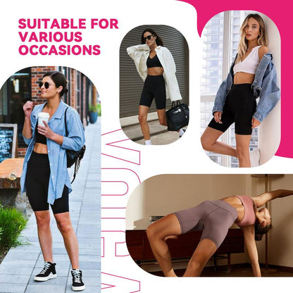 Women's High Waist Biker Shorts with Pockets – Plus Size, 5