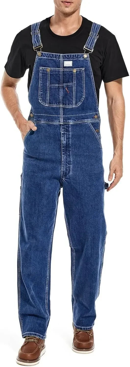 🔥Flash sale🔥Men's Denim Bib Overalls, Workwear with Adjustable Straps and Convenient Tool Pockets
