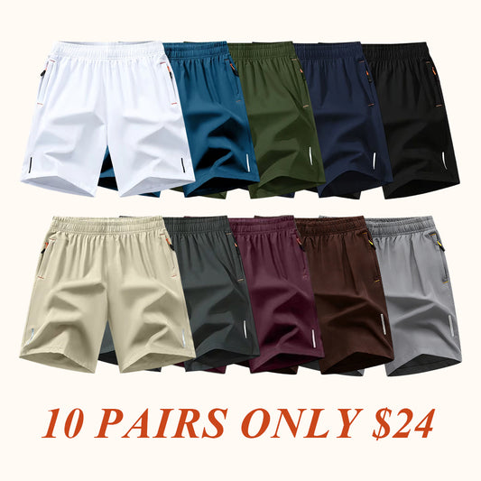 🔥 Limited-Time Sale ✨ Men’s Quick-Dry Athletic Shorts | Slim Fit Breathable Workout Shorts with Zipper Pockets 🏃‍♂️