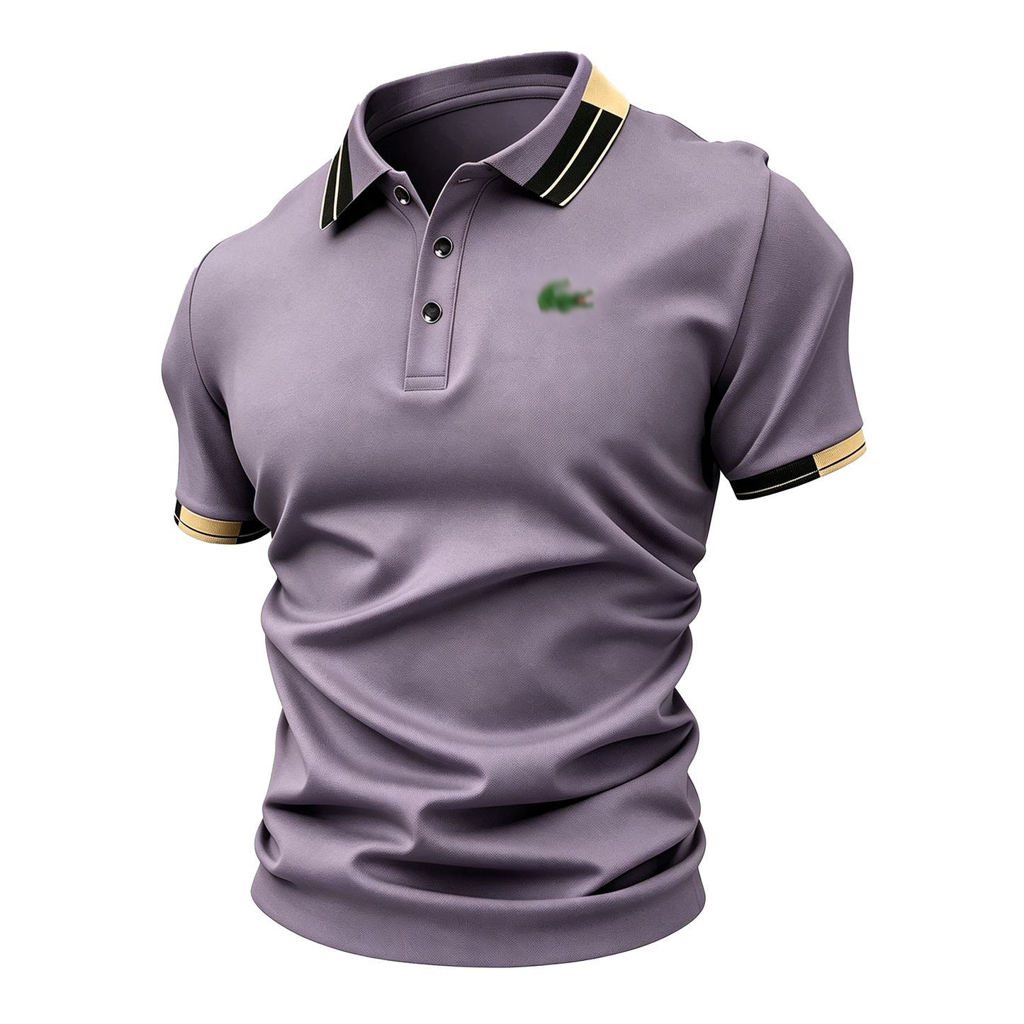 Men's Crocodile Print Polo Shirt – Breathable Casual Stretch Fit Top